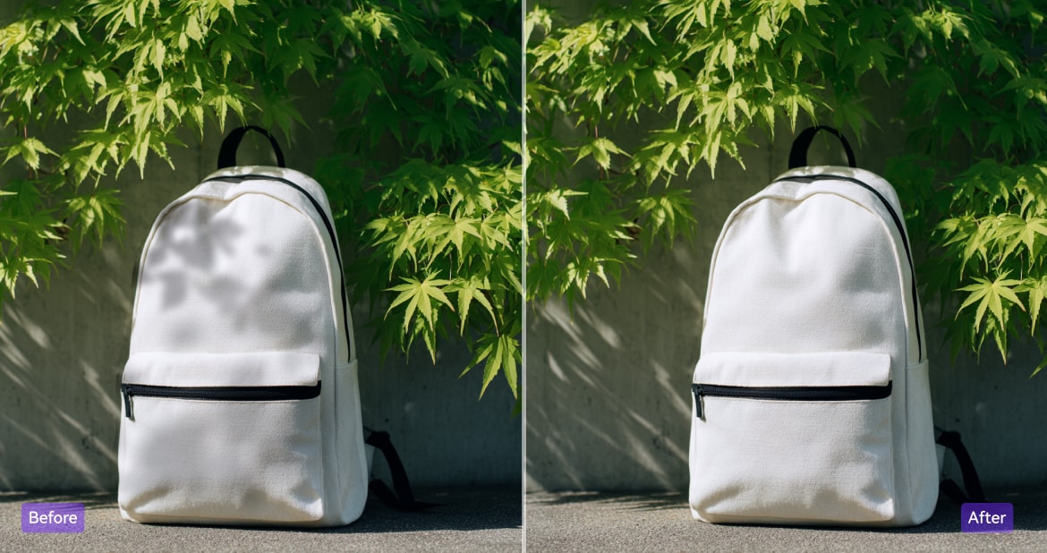 eliminate background shadows in producy photos