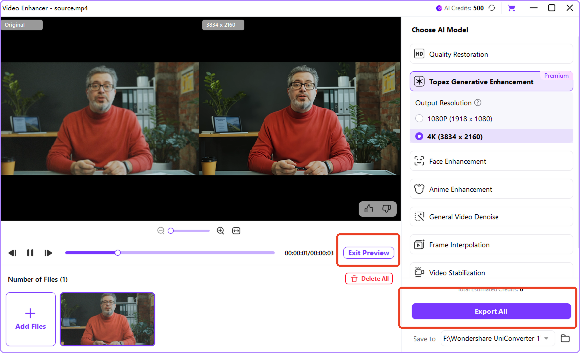 preview enhanced sora video and export