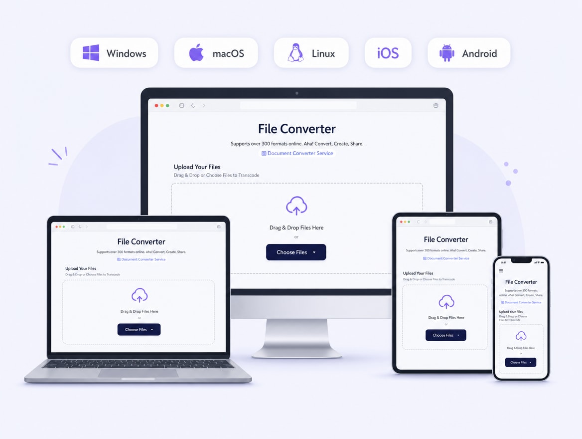 AhaConvert works cross-platform in the browser