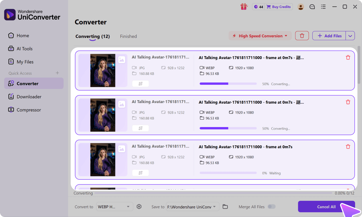 Process and inspect the JPG copies