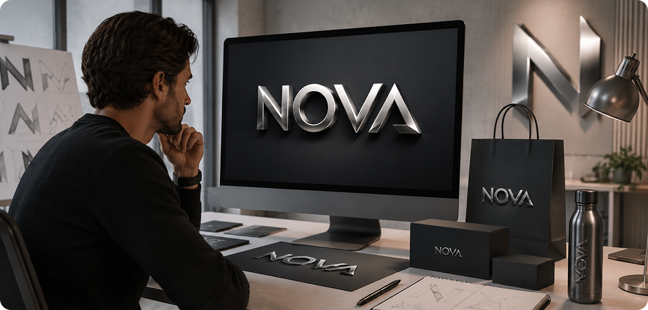 3D letter generator for logo and brand wordmarks