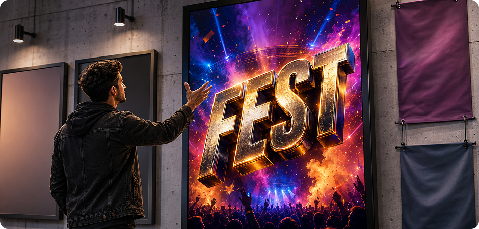 3D word art for posters and banners