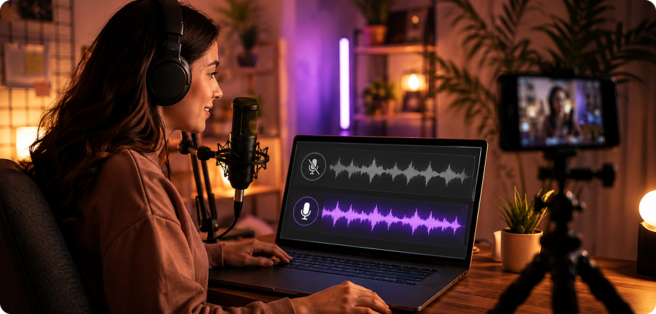 create clean vocal tracks for reels and podcasts