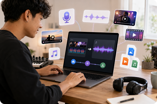 wide format support for mp3 to acapella workflows