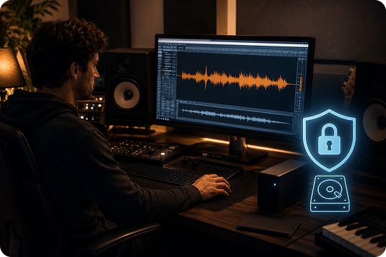 private offline processing for unreleased music