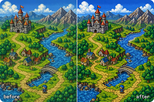pixel art enhancer with style preservation