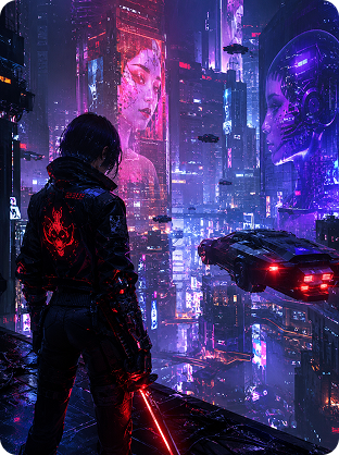 cyberpunk AI art example