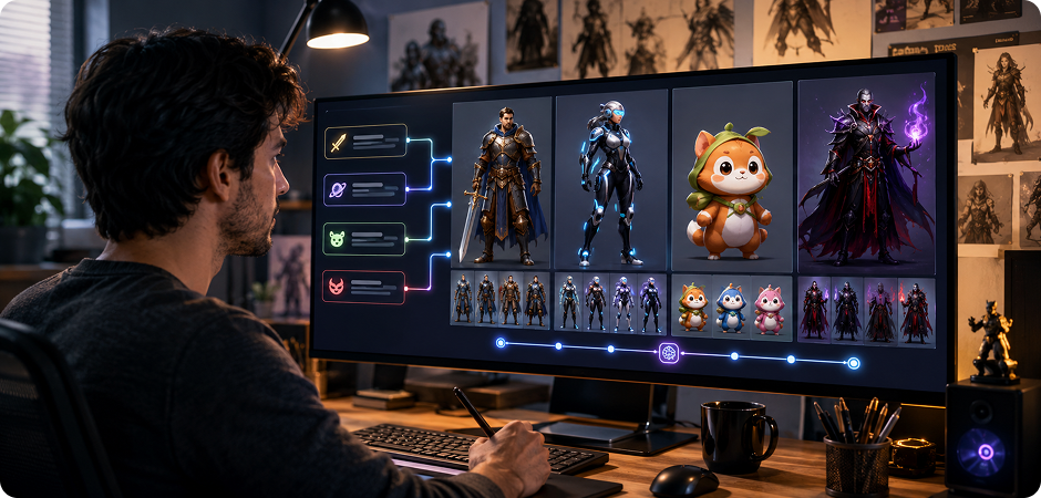 AI character art generator for original characters