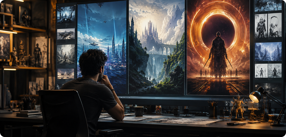 AI poster and concept art for creative projects