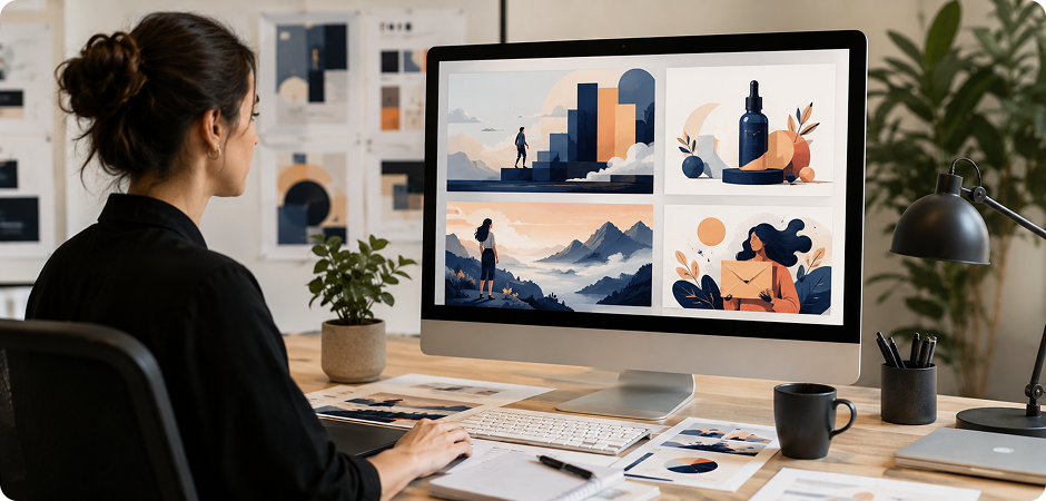 AI marketing visuals and blog illustrations