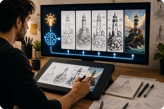 AI drawing generator for sketches and digital illustrations