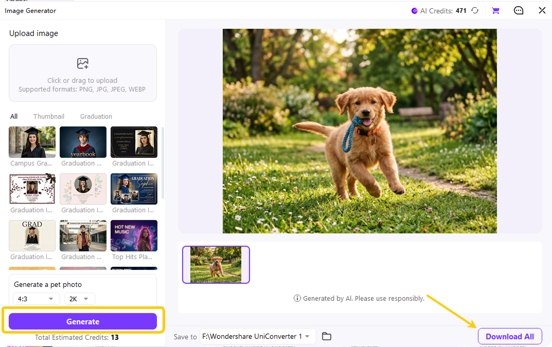 generate and download ai image