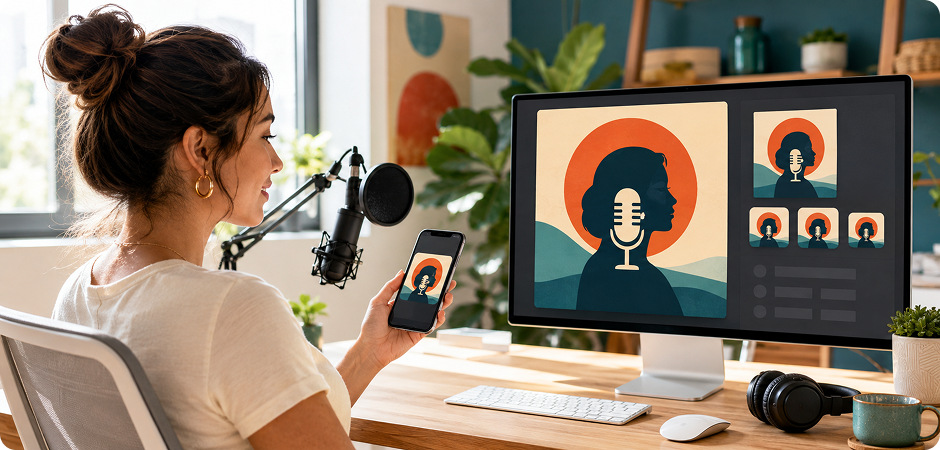 podcast cover art generator for show branding
