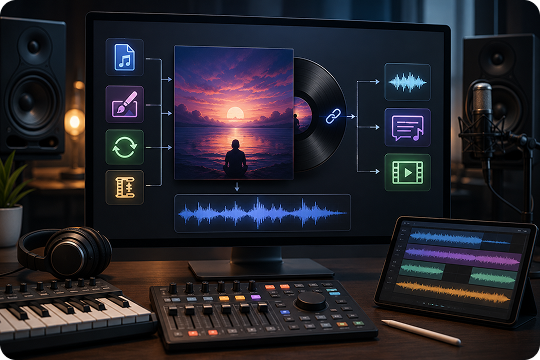 all in one music toolkit for cover art and audio