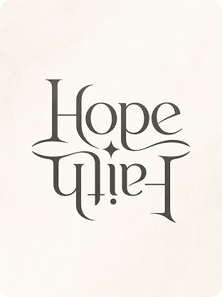Hope Faith ambigram prompt example