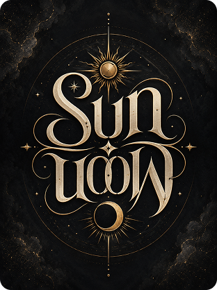 Sun Moon ambigram prompt example