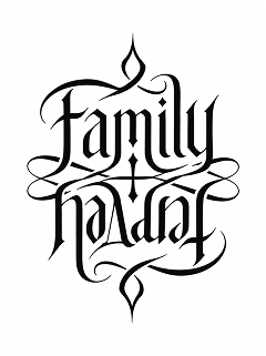 family forever two word ambigram tattoo