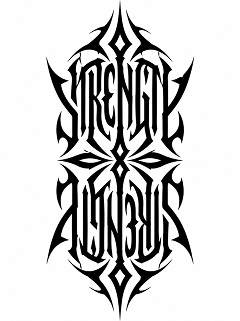 tribal ambigram tattoo forearm concept