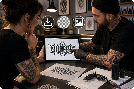 hd png ambigram tattoo stencil export