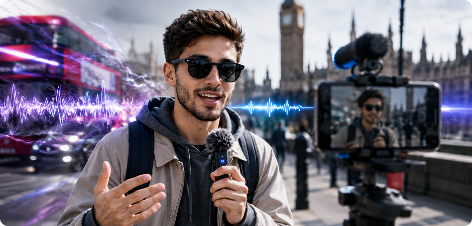 video voice enhancer for YouTube vlogs and social videos