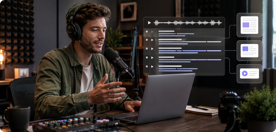 podcasters use audio to text transcription for episodes