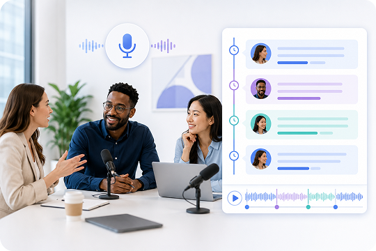 speaker labels and timestamps for clear transcripts