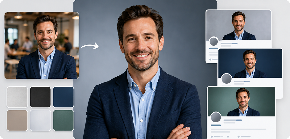 linkedin photo background changer for professional headshots