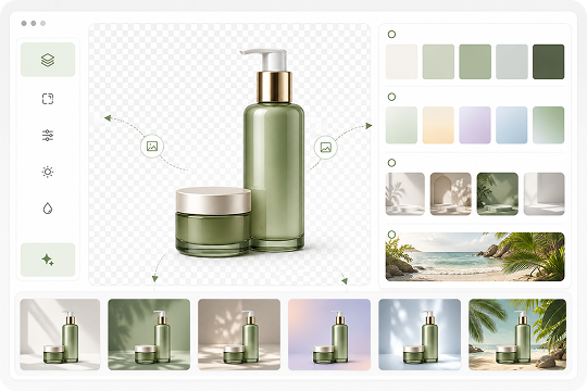 replace background with colors gradients presets or custom uploads
