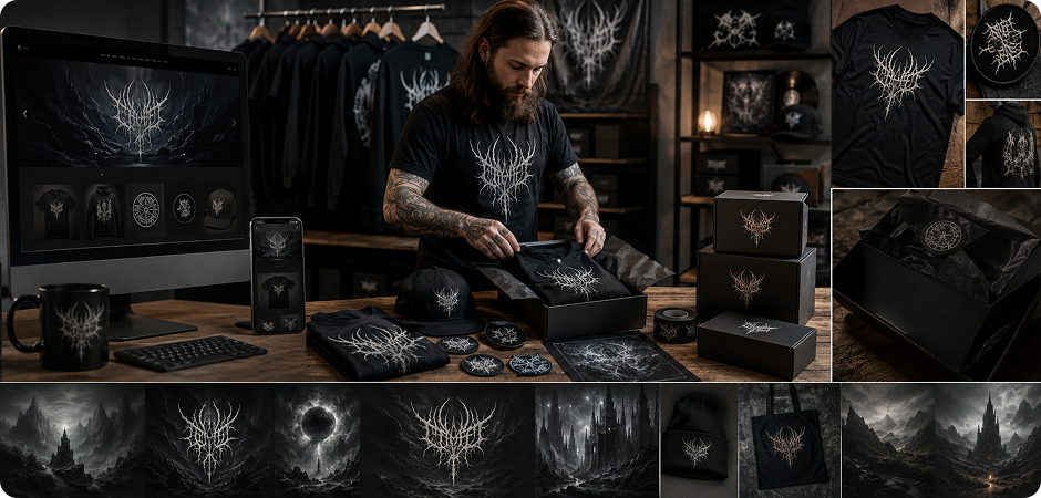metal band logo maker for online stores and shopify branding