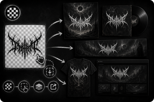 transparent background metal band logo maker