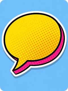 sticker or pop art bubble