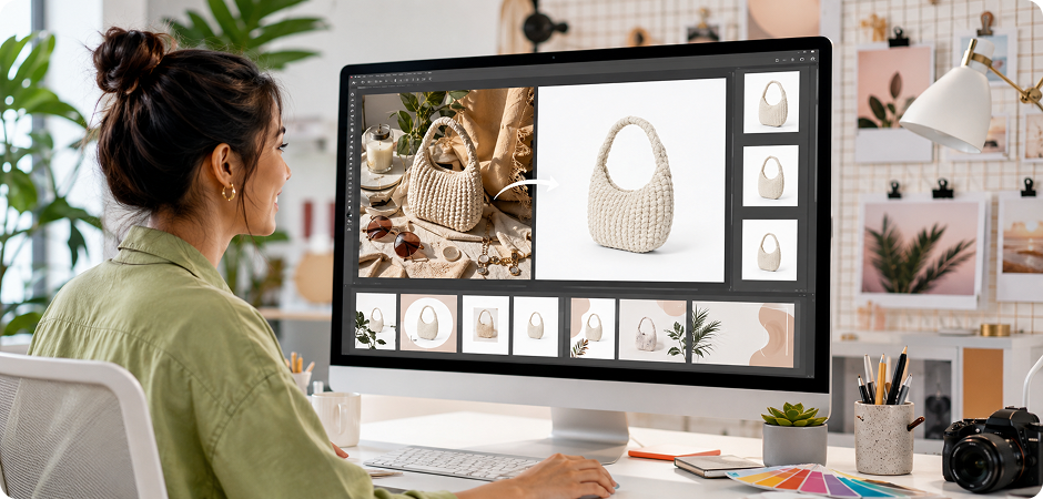 put a white background on social media photos