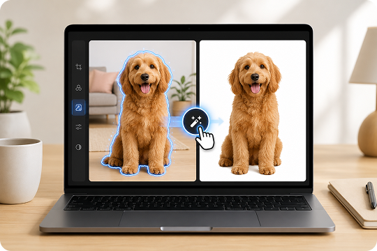 make background white with one click ai editing