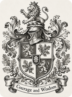 engraved heraldic print