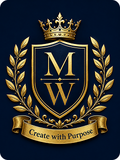 gold foil emblem on navy