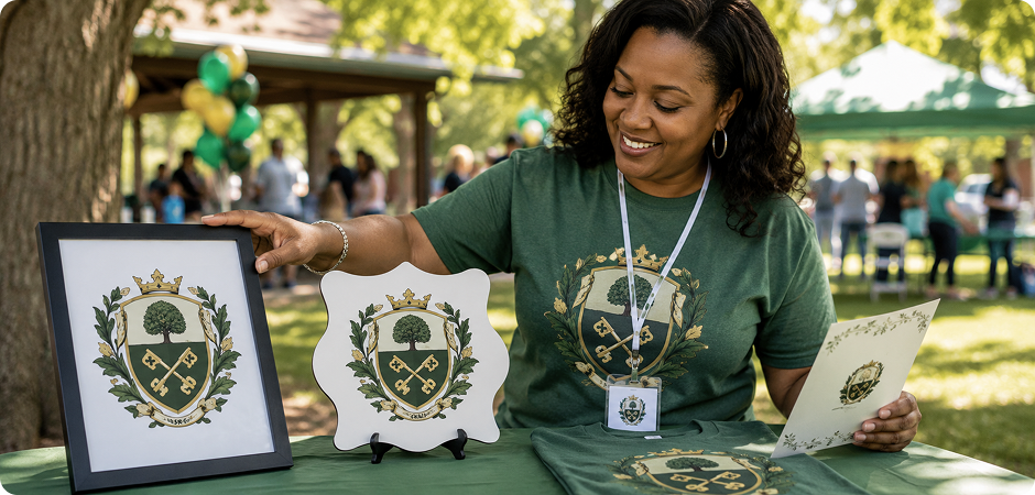 family crest maker for reunion keepsakes