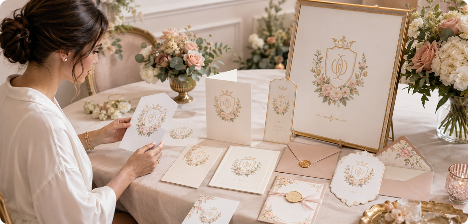 wedding family crest for invitations and stationery