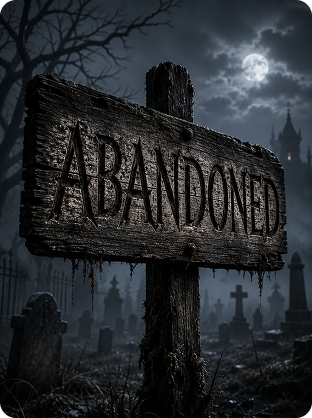 haunted vintage sign creepy text prompt