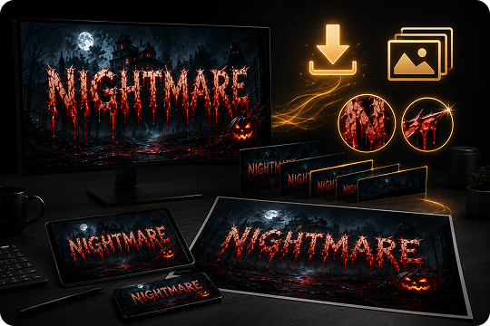 hd and 4k creepy text png export
