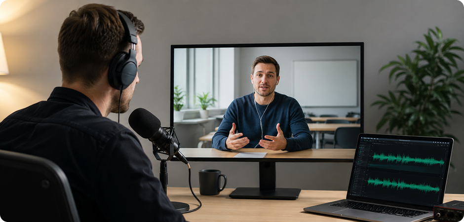 interview audio echo remover for guest and client recordings