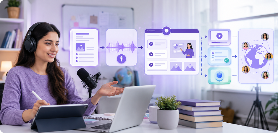 woman text to speech for e-learning and online courses