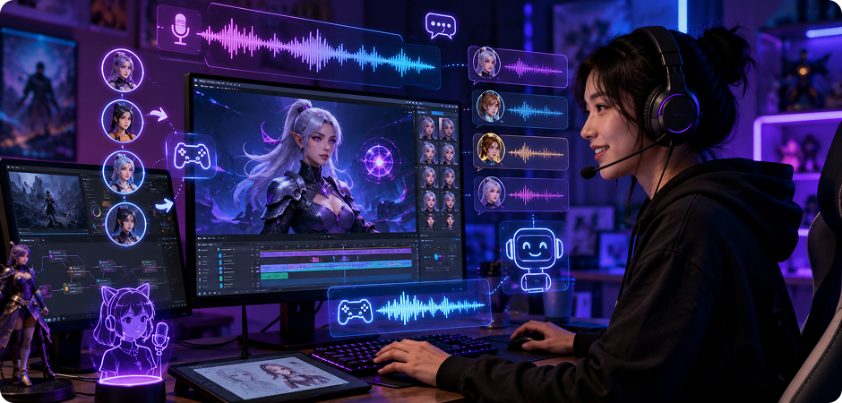 ai girl voice generator for games animation and vtubers