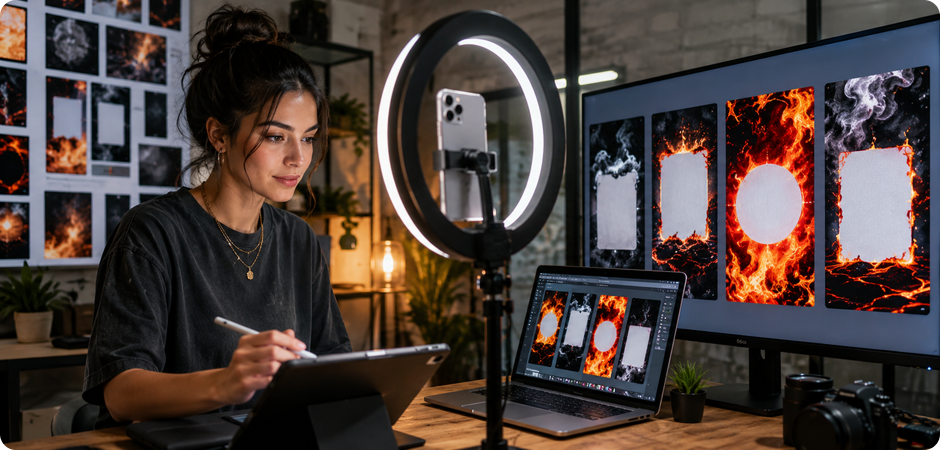 flame text maker for social posts and reels covers
