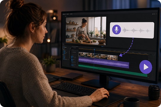French voiceover direct to video workflow