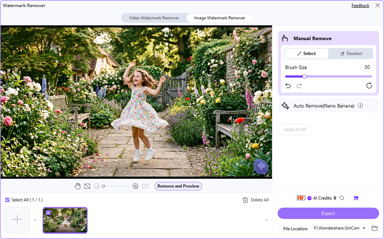 use ai detect or manual brush tools