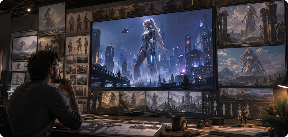 giantess fantasy art for game and film world building