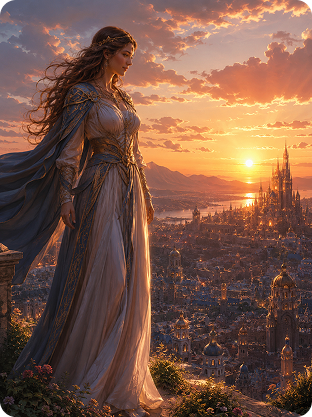 sunset skyline guardian giantess ai prompt example