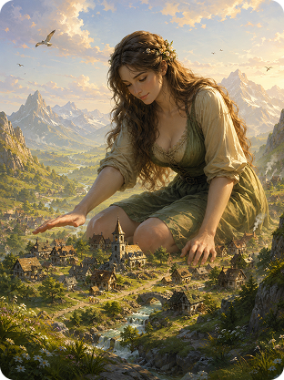 miniature village protector giantess ai prompt example