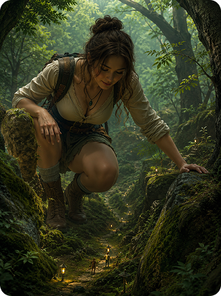 forest trail explorer giantess ai prompt example