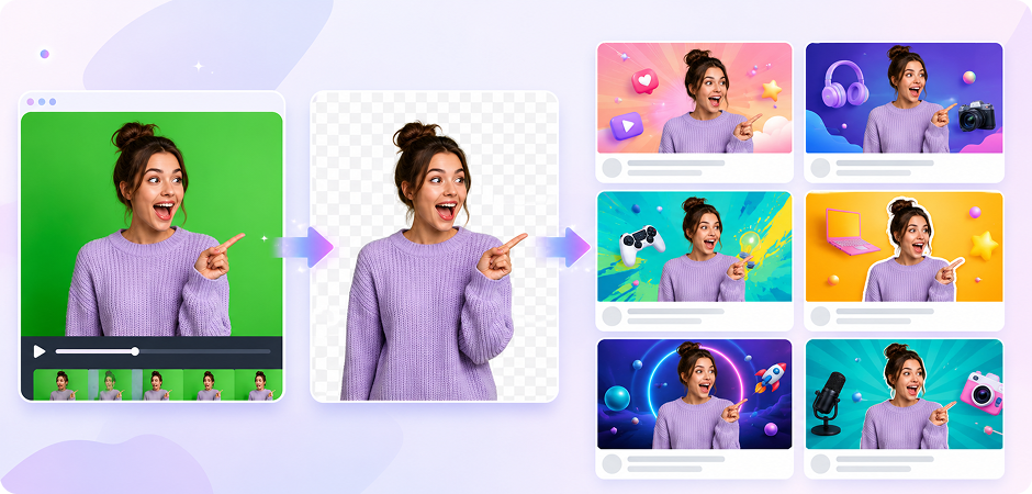green screen editor online for youtube thumbnails